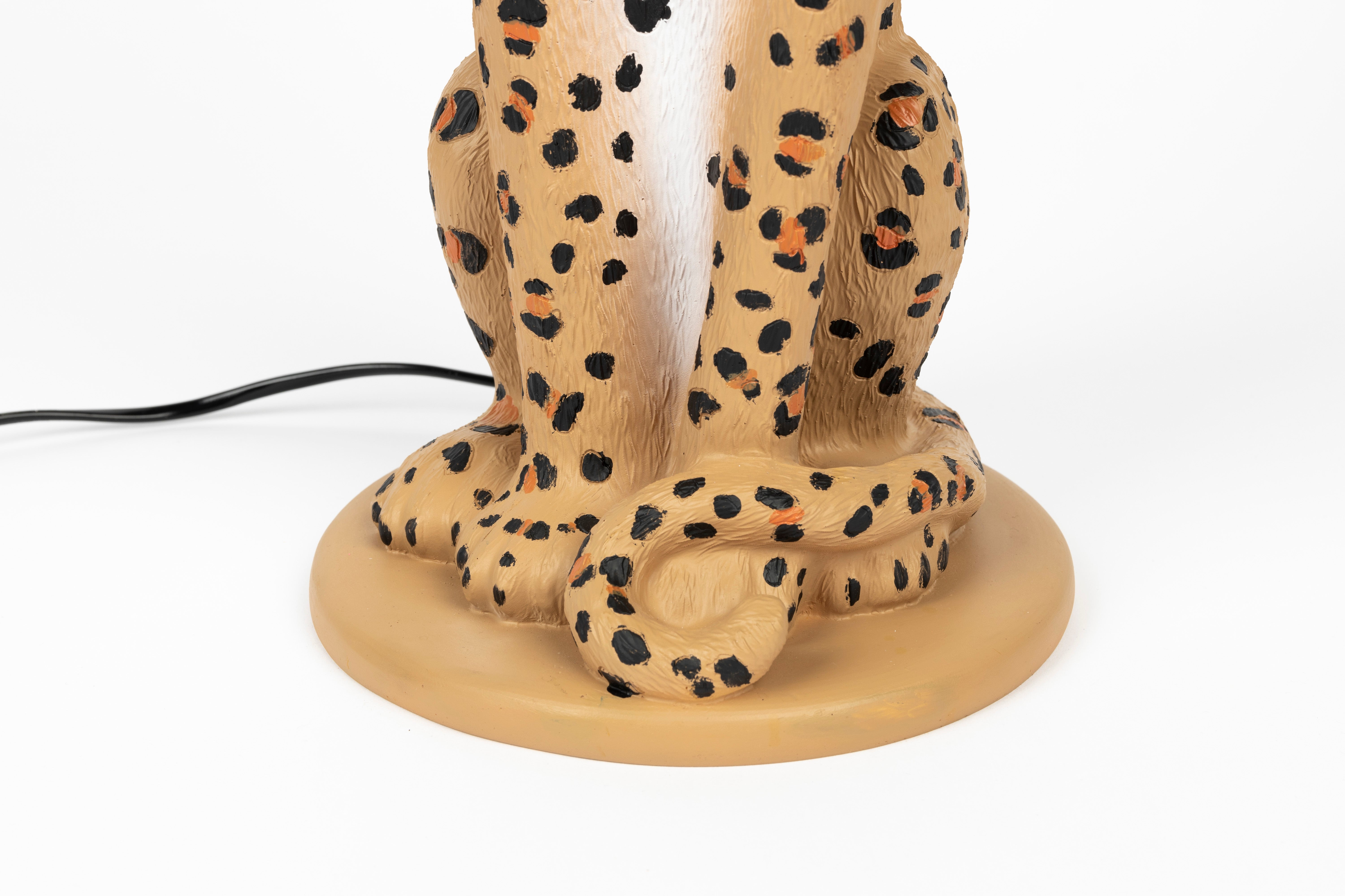 Bold Monkey Proudly Crowned Panther Spotted Floor Lamp